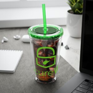 SecureWV Logo Sunsplash Tumbler with Straw, 16oz